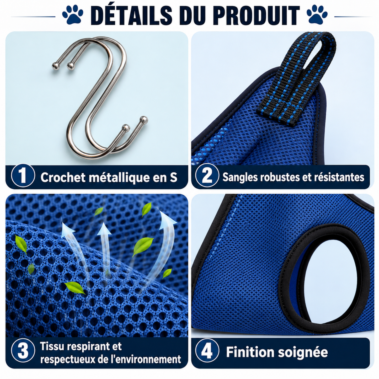Hamac de Toilettage Sécurisé pour Chien et Chat