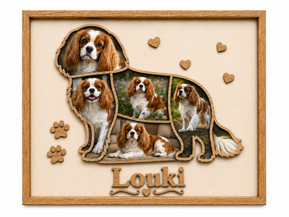 Cadre Personnalisé en bois - Animaux de compagnie, Nom de famille ou prénom