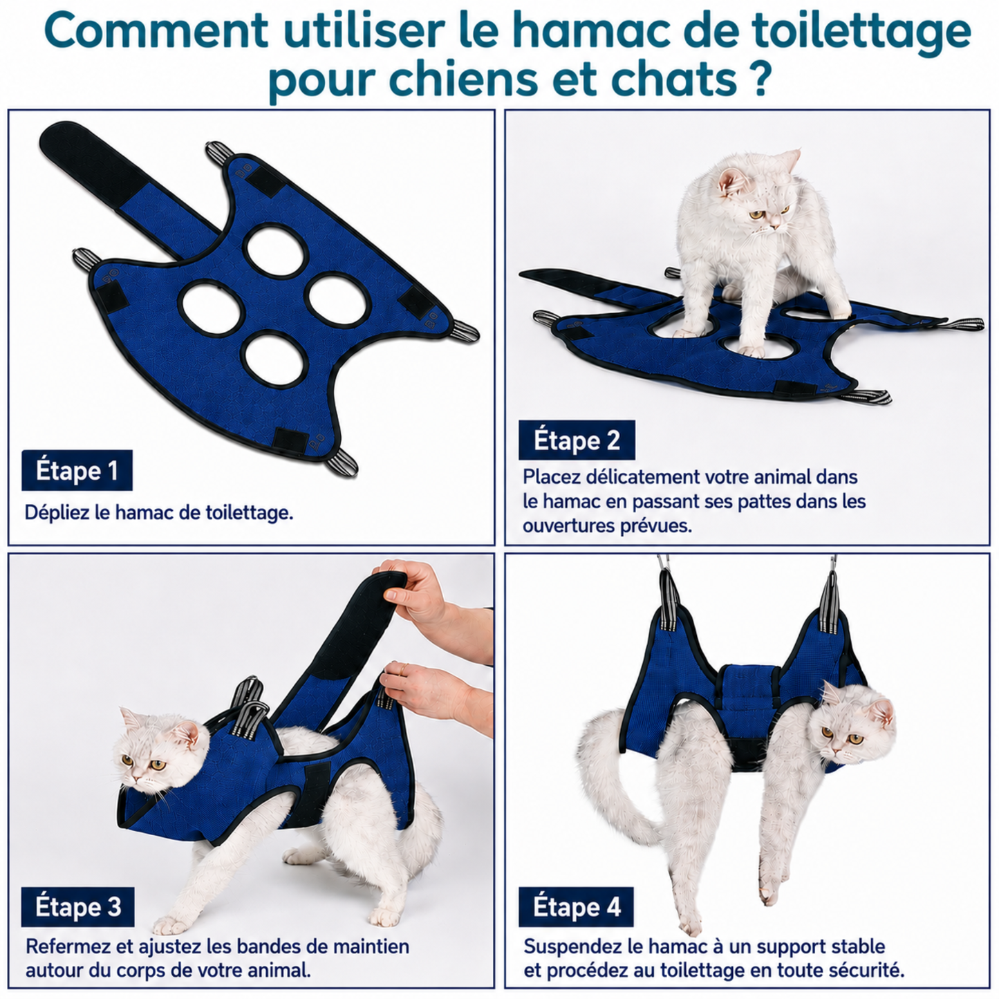 Hamac de Toilettage Sécurisé pour Chien et Chat